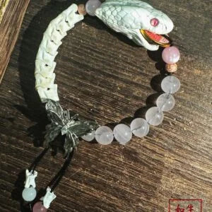 Little Python with Butterfly and Rose Quartz
